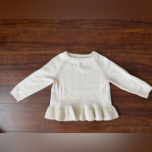 Jamie Kay Ava Cream Peplum Ruffle Hem Sweater